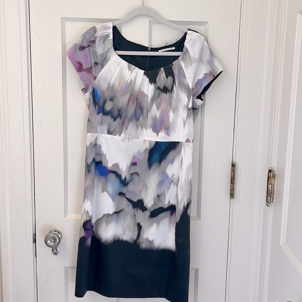 Elie Tahari Watercolor print Sheath Dress, size 10
